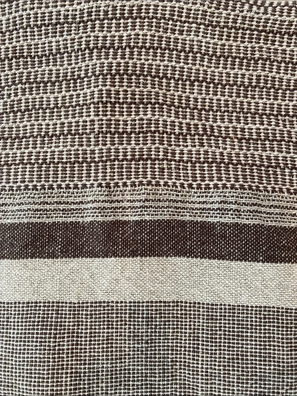 Pine Cone Hill Morocco Linen Brown and Cream Striped Throw Pillow Cover